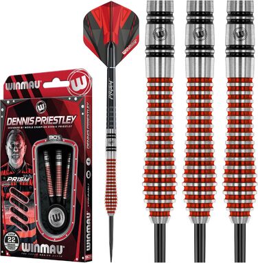 Дартс-набір WINMAU Dennis Priestley 26 г професійний, вольфрамовий, з оперенням і стержнями