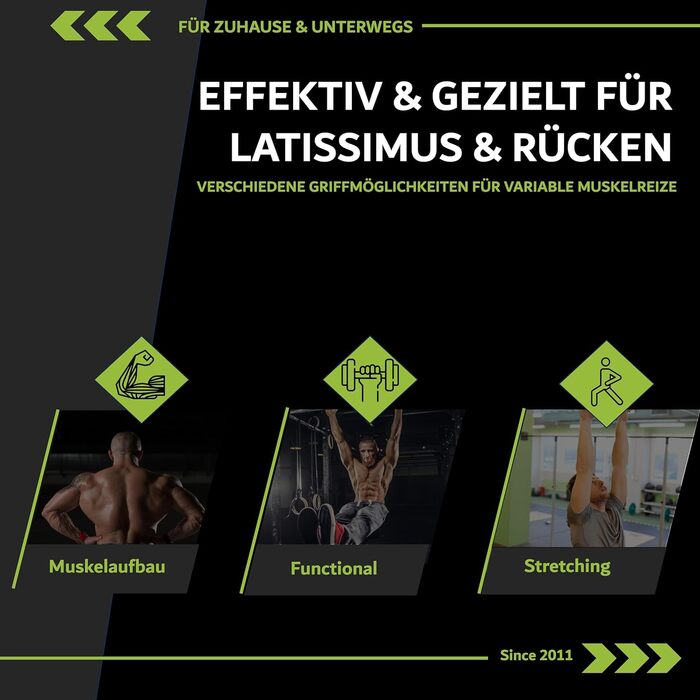 Eaglefit Преміум турнік з дерева 100 см для дому та вулиці, ергономічний, регульований, для стелі, балки, саду, дерева, з аксесуарами, чорний