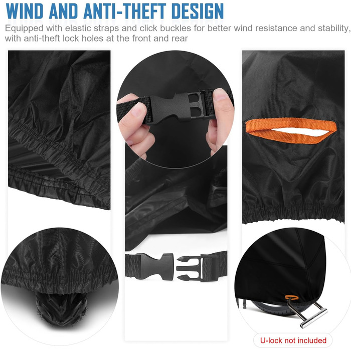 Водонепроникний чохол для мотоцикла VANSHEIM 220x105x125 см, 420D Oxford, зимовий, для скутера/моторолера