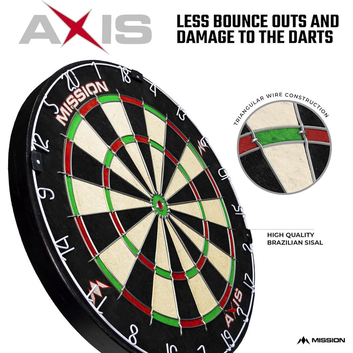 Дартс-набір Mission Darts Home Center з мішенню, 2 комплектами дротиків і пазловою окантовкою