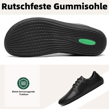 Чоловічі тапочки-балетки Saguaro Noble II - легкі, з широкою переднячкою та Zero-Drop підошвою, розмір 36-48 (Чорний, 47 EU Weit)