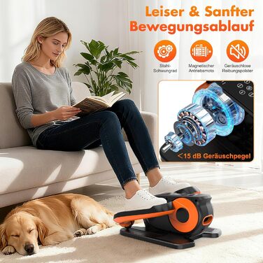 Міні електричний тренажер Crosstrainer XDDIAS для дому з пультом керування та LED-дисплеєм, 12 швидкостей, тихий та портативний еліптичний тренажер для дорослих та літніх людей