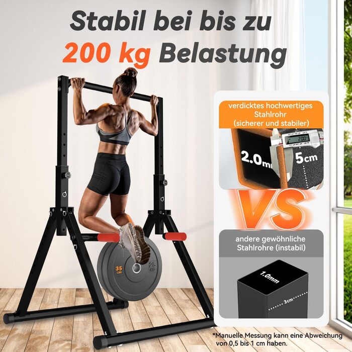 Спортивний турнік Klimmzugstange Freistehend Power Tower Dip Station, регульований, чорний