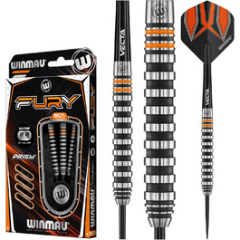 Дротики WINMAU Fury 22-28 г з вольфраму, призмові флайти та Vecta стрижні