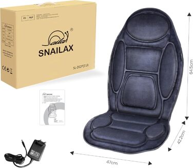 Масажне сидіння Snailax з підігрівом та вібрацією для спини та шиї. Масажер для спини для дому та офісу. Подарунок для чоловіків та жінок