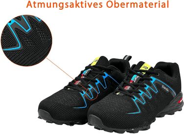 Чоловічі та жіночі трекінгові кросівки для хайкінгу та бігу, зручні кросівки для відпочинку, чорно-зелені (46 EU, чорний, кобальтово-синій)