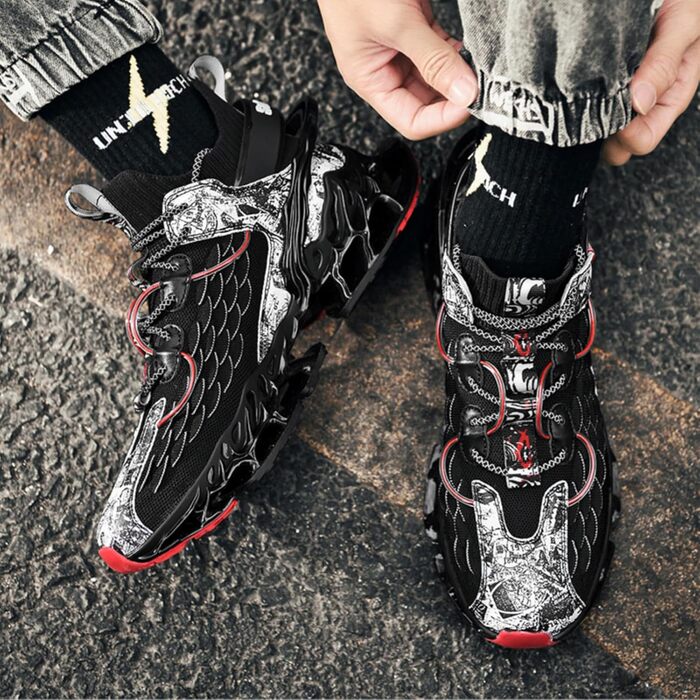 Чоловічі бігові кросівки для вулиці: легкі, зручні, дихаючі, з неслизькою підошвою. Ідеальні для занять спортом, фітнесом, джогінгом. Колір: білий (43 EU, чорний)