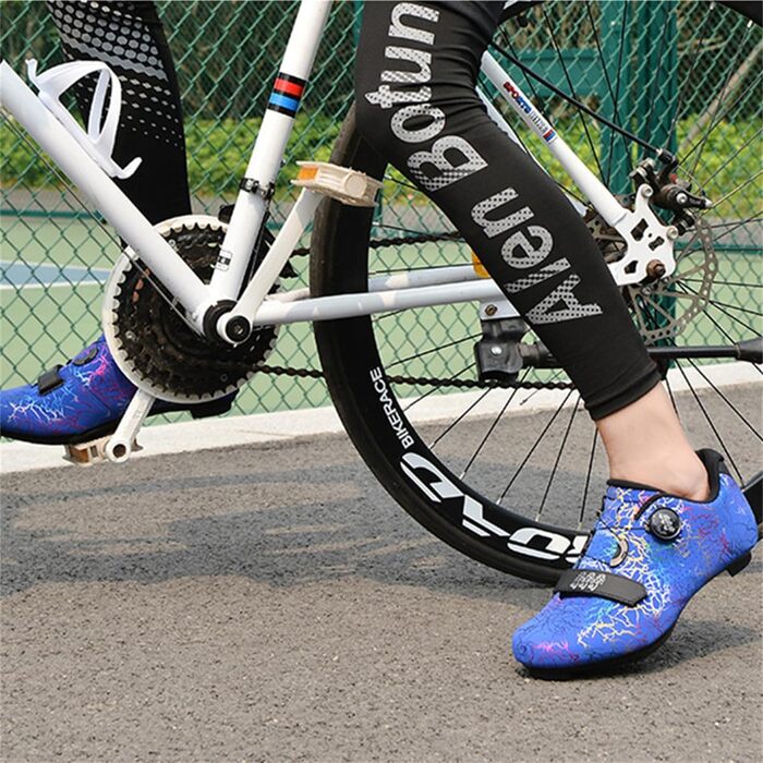 Велотуфлі для чоловіків та жінок SPD/SPD-SL: зручні, дихаючі, для шосе та MTB, синього кольору, 43 EU