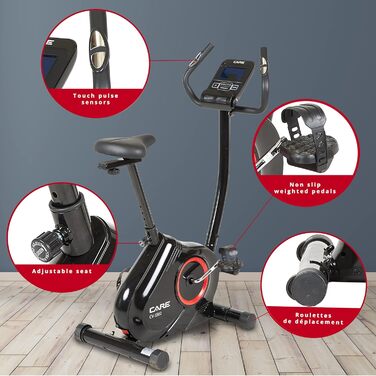 Велотренажер Care Fitness CV-5560 з магнітним гальмом, 21 програма, ремінний привід, 16 рівнів навантаження, маховик 7 кг