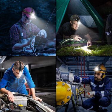 Ліхтар на голову LED акумуляторний, 90000 люмен, Zoom, сенсор, 3 кольори світла, червоне аварійне світло, 7000mAh, IPX7, для кемпінгу, риболовлі