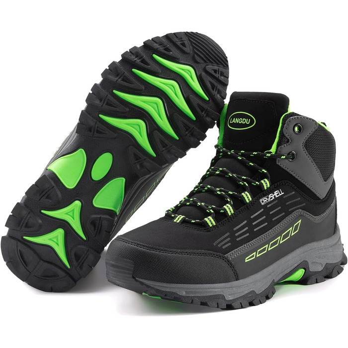 Водонепроникні трекінгові черевики для чоловіків та жінок, Outdoor, розмір 37-46 EU, чорний/зелений