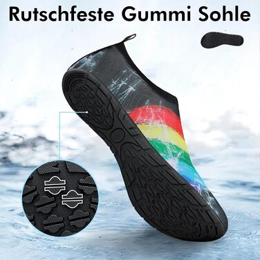 Шкарпетки для плавання SAGUARO Unisex, швидковисихаючі, чорні, 36-47 (46/47 EU)