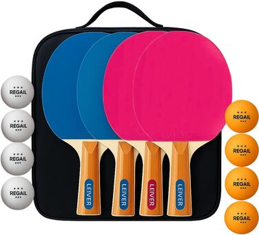 Набір для настільного тенісу UNIQU на 4 гравці | Переносний набір з ракетками та м'ячами | Ідеально для професіоналів та початківців