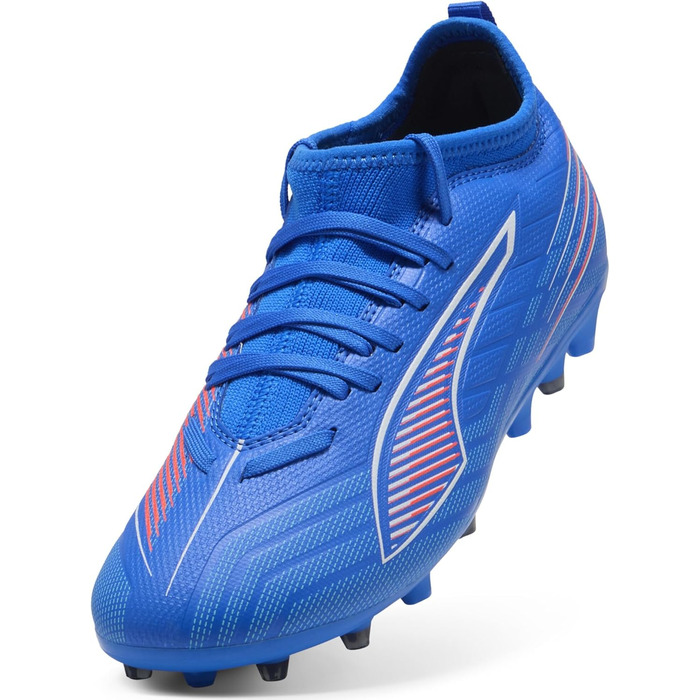 Дитячі футбольні бутси Puma Ultra 6 Match Mg Jr - блакитно-біло-червоні, 35 EU