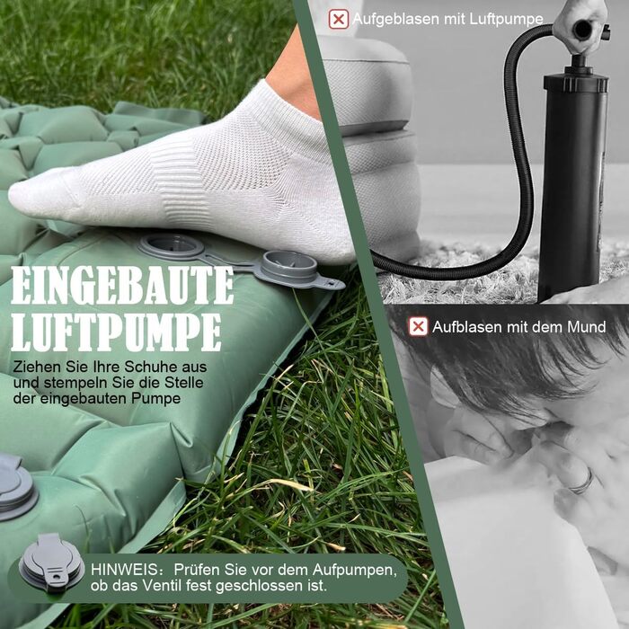 Надувний килимок для кемпінгу Isomatte Ultraleicht - самонадувний, легкий, зелений