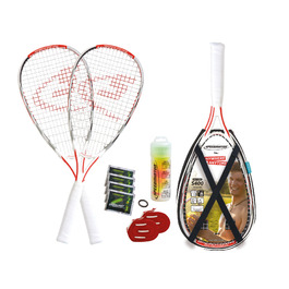 Speedminton S400 Pro Set: Набір для кросмінтону з карбоновими ракетками та 5 воланами, поле, сумка