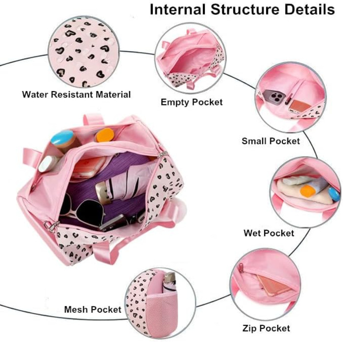 Спортивна сумка для дівчаток для балету та плавання, фіолетова (дизайн Liebe Rosa)