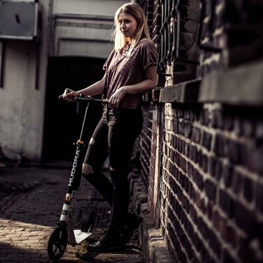 Самокат HUDORA BigWheel Style 230, алюмінієвий, складаний, великі колеса, для міста, для дорослих та підлітків, до 120 кг, білий