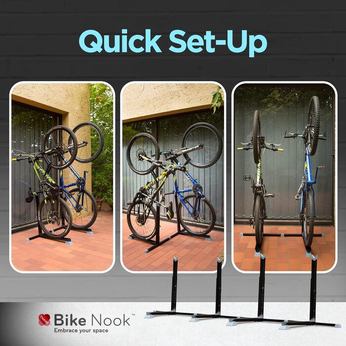Підставка для велосипеда вертикальна, підлогова, для гаража та дому. Економна велосипедна стійка Bike Nook (від 18 дюймів)