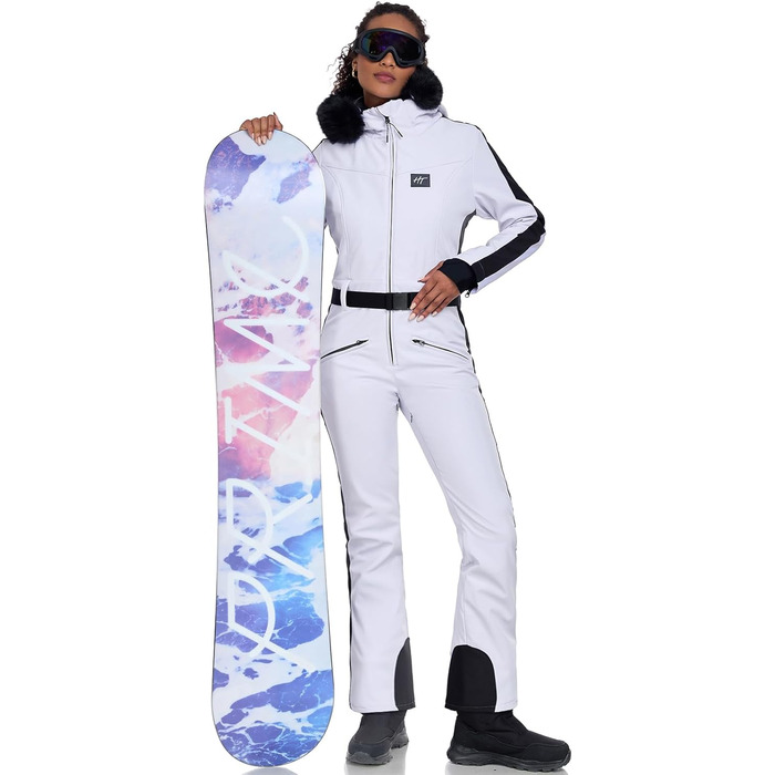 Жіночий комбінезон-кіберсузір'я HOTIAN: теплий, непромокаючий, вітронепроникний, з капюшоном (M, білий)