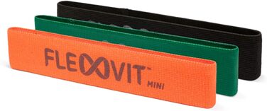 Набір фітнес-стрічок FLEXVIT Mini Band 3 шт. Athlete – еластичні фітнес-резинки для стабілізації, розтягування та мобілізації, різної жорсткості, для початківців і професіоналів