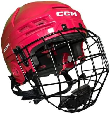 Хокейний шолом CCM Tacks 70 Combo Senior червоний, розмір L
