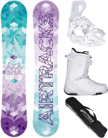 Snowboard Airtracks Akasha Flat Zero Rocker + Взуття Star W 37 + Кріплення Master W Fastec + Чохол + Розміри 144/147/150/153 см