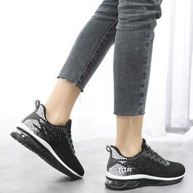 AFFINEST Легкі кросівки для бігу та спорту жіночі, чорні, сітка, антиковзаюча підошва, амортизація, розмір 42 EU