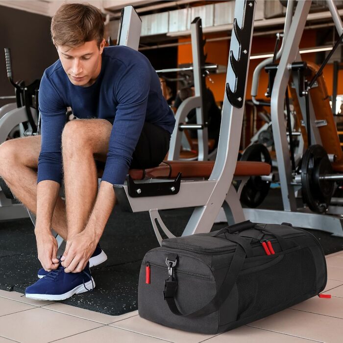 Спортивна сумка-рюкзак Lifewit 40л для чоловіків з відділенням для взуття та вологих речей, водонепроникна, для тренувань, подорожей, ручна поклажа, чорна
