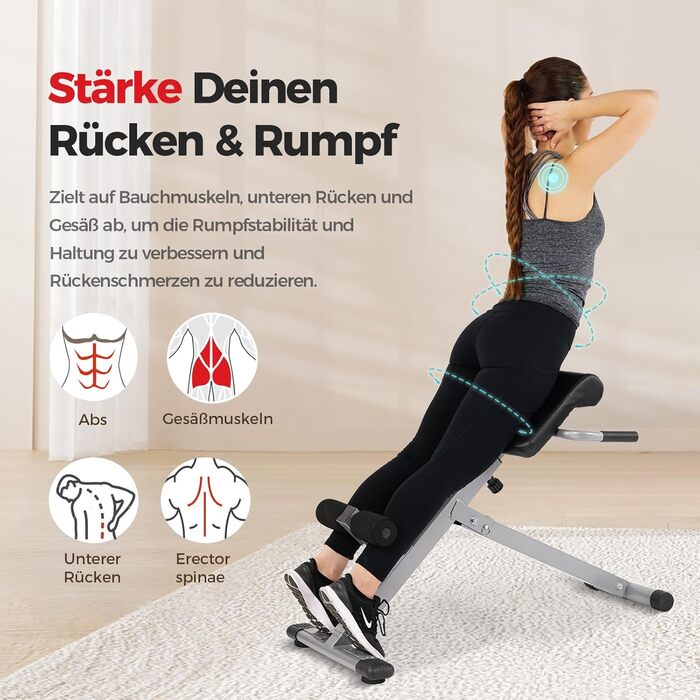 Романська лава Sunny Health & Fitness для тренування спини та пресу – регульована, для дому, з функцією гіперекстензії, тренажер для сідниць та пресу