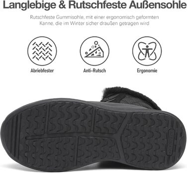 Чоботи зимові жіночі DANNTO, чорні, 41 EU, теплі, з підкладкою, непромокаючі