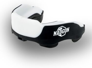 Капа для боксу MADGON Premium – захист зубів для MMA, боксу, кікбоксингу, хокею, футболу. Чорно-біла, з кейсом
