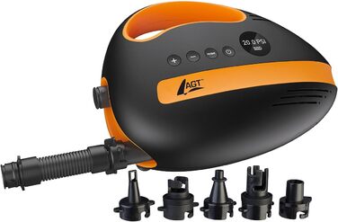 Акумуляторний насос для SUP-дошок AGT SUP: потужний компресор, 350 л/хв, 3 x 4000 mAh, USB, 12V