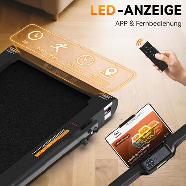 Sperax 4-в-1 біговий килимок з вібрацією для дому та офісу. Швидкість 0.3-6 км/год, з додатком, 400W, без монтажу (чорний)