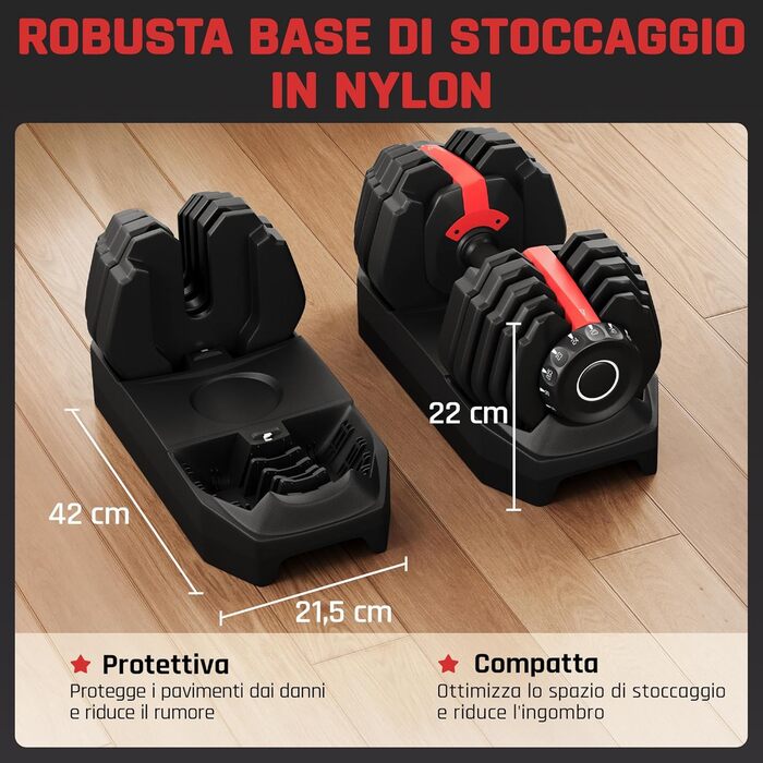 Регульована гантель Yaheetech, 15 рівнів, сталь, 2.5 – 24 кг, швидке налаштування, подвійне блокування, неслизька, для спортзалу, дому, офісу