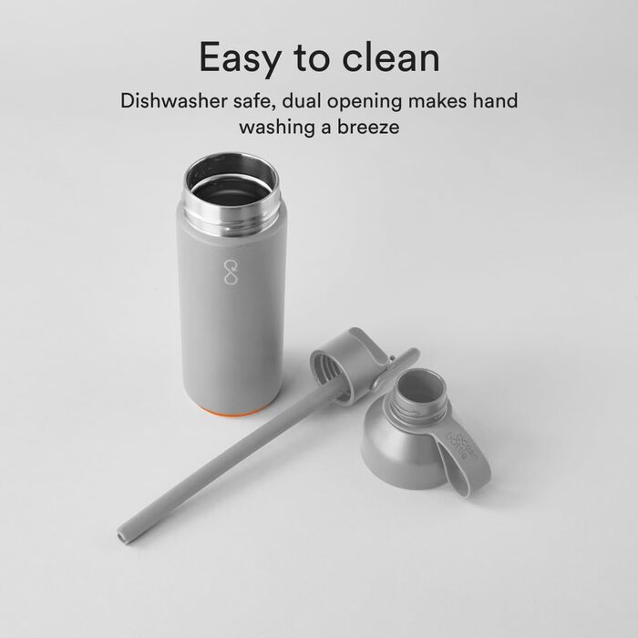 Пляшка для води Ocean Bottle GO 500 мл, рециркульована нержавіюча сталь, екологічна, багаторазова, сірий колір