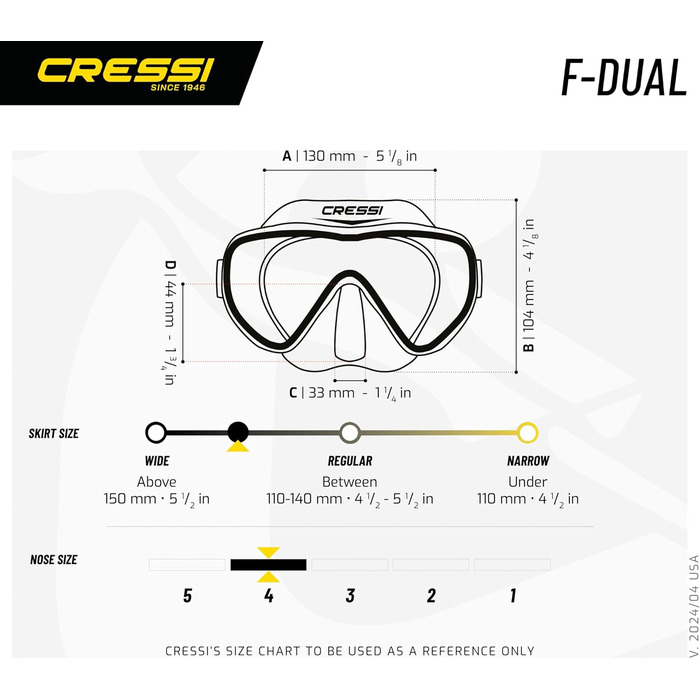 Набір для дайвінгу Cressi F-Dual + Supernova Dry: маска і сухий трубка, унісекс, чорний/червоний, універсальний розмір, для снорклінгу та дайвінгу
