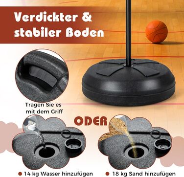 Дитячий баскетбольний кошик COSTWAY 2-в-1 з дротиками: стійка для баскетболу з регульованою висотою (96-146 см) для дітей від 8 років