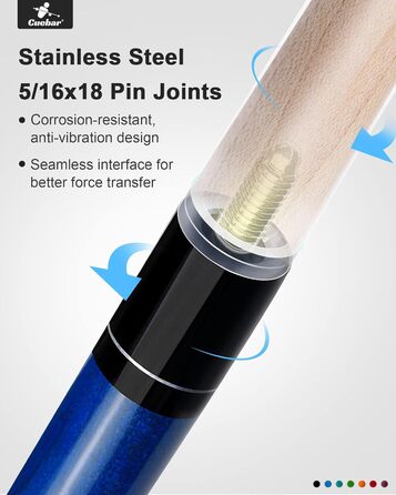 Набір київ для більяру CUEBAR (2 шт.), 147 см, для дорослих, з імітацією шкіри, 2 кольори та ваги