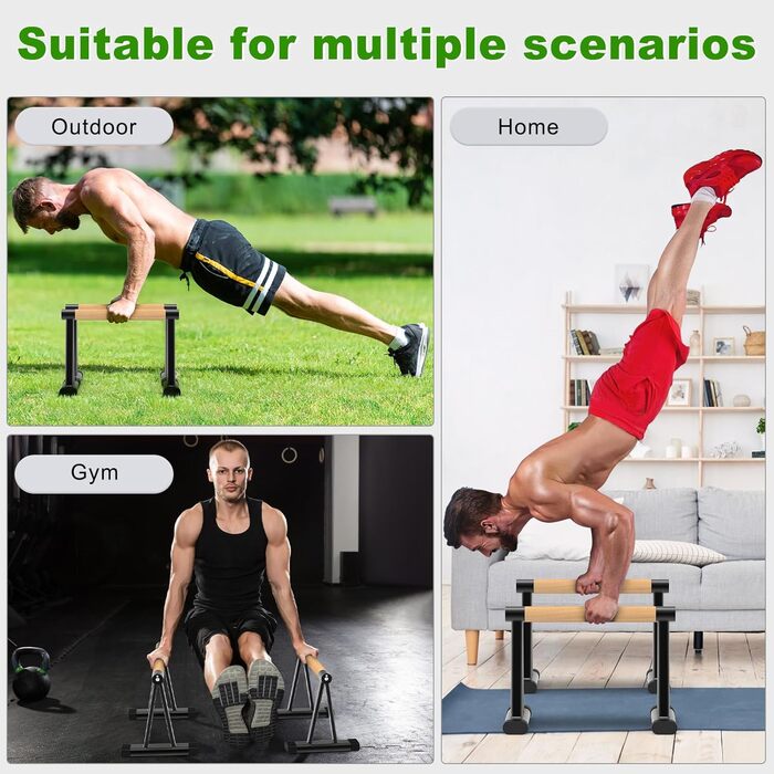 Паралелети для віджимань Dolibest, бруси для віджимань, фітнес, стійка для перекидання, ручки для віджимань, бруси для L-sit, середній розмір, 31 см, для дому та спортзалу