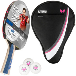 Настільний тенісний ракетка Butterfly® Timo Boll Silver, ITTF, Addoy, анатомічна ручка, з чохлом і 3 м'ячами, для амбітних гравців, високоякісна