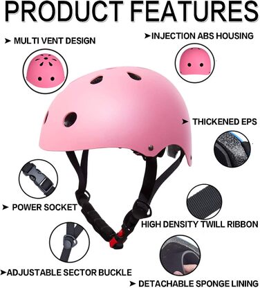 Набір захисту 7-в-1 для дітей 3-8 років: шолом, наколінники, налокітники, рукавички. Рожевий захист для роликів, скейтборда, велосипеда