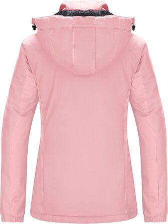 Жіноча зимова куртка Wantdo для катання на лижах та сноуборді з флісовою підкладкою, рожевого кольору (XL)
