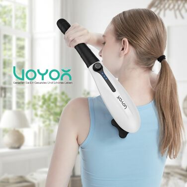 VOYOR HEALTH Перкусійний масажер для тіла, електричний ручний масажер для спини з 5 насадками, регульована швидкість, модель MH560, білий