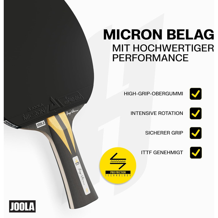 Професійна ракетка для настільного тенісу JOOLA Infinity Carbon Hugo Calderano, ITTF сертифікована, Zyramid/GL, червоний/чорний