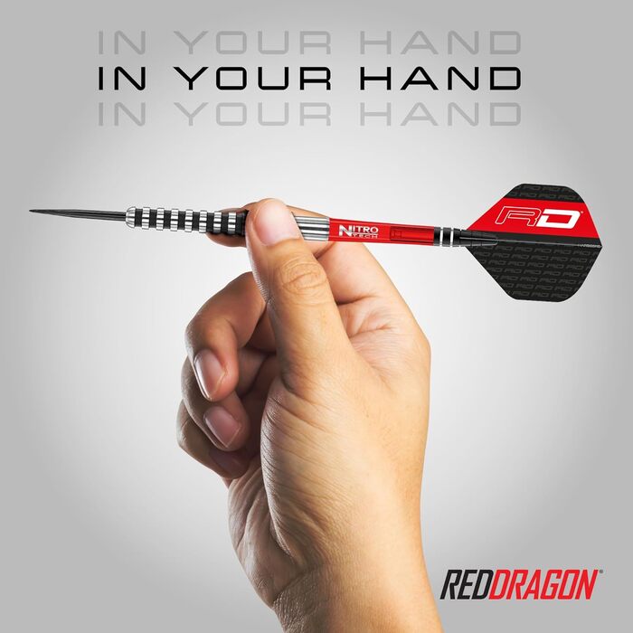 Професійні дротики для дартсу RED DRAGON Javelin Black Series зі сталевими наконечниками, набір із оперенням та шaфтами