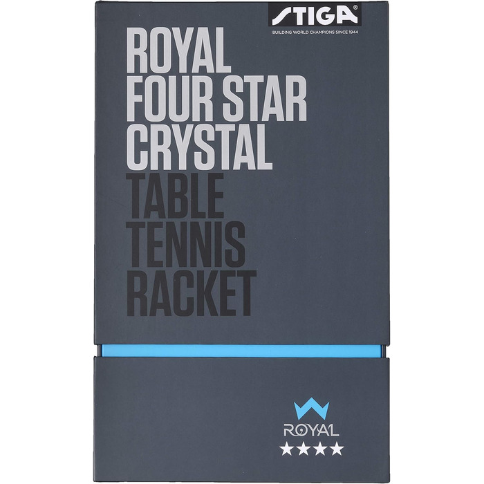 Тенісний стіл STIGA Royal Crystal: швидка ракетка з ITTF сертифікованим покриттям Star 4, гумою 2.0 мм та Crystal Technology – ідеальна для швидкої та точної гри