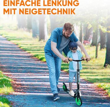 Міський ролер Hurtle Roller Kinder 10 років, складний та регульований по висоті (84–98 см), самокат для дітей та дорослих зі стійкою, з ремінним плечем, до 100 кг (Runner)