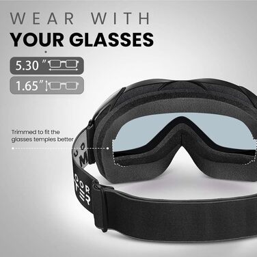 Лижна маска OutdoorMaster OTG для жінок, чоловіків та підлітків, полікарбонат, VLT 80%