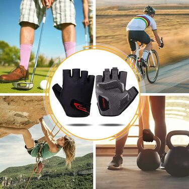 Велосипедні рукавички без пальців для фітнесу, чорні (XXL)